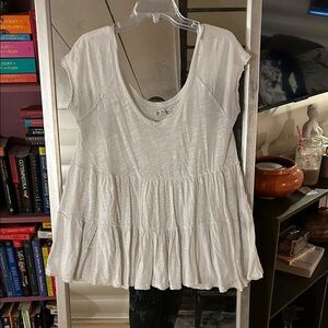 We The Free white Short Sleeve babydoll Top